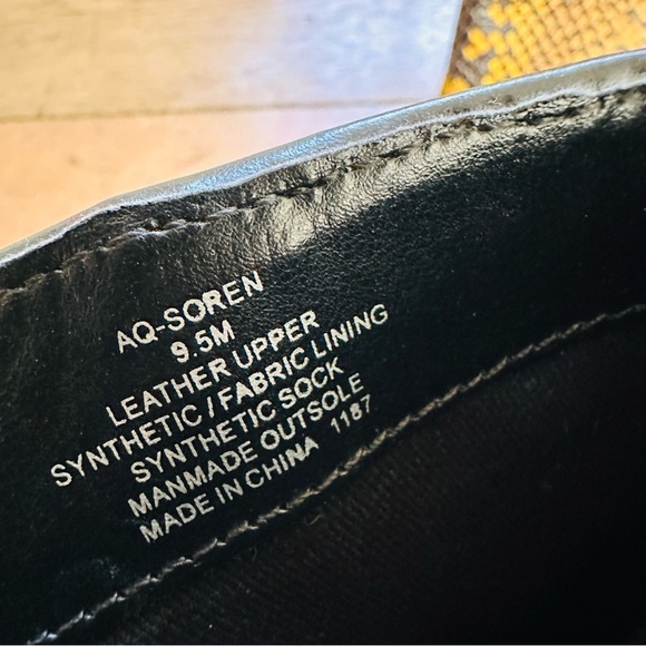 AQUA Womens Yellow Snake Print Soren Round Toe Block Heel Leather Booties 9.5 - Picture 6 of 8